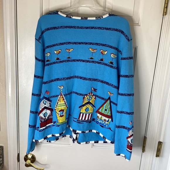 Onque Casual Nautical Ladies Button Down Sweater XL - Picture 5 of 7